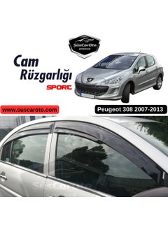 ŞüsCarOto Aksesuar ŞüsCarAuto Accessory Peugeot 308 2007-2013 Compatible Mugen Windshield Spoiler Set Piano Black 4-Piece  - Image 1