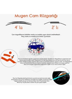 ŞüsCarOto Aksesuar ŞüsCarAuto Accessory Peugeot 308 2007-2013 Compatible Mugen Windshield Spoiler Set Piano Black 4-Piece  - Image 3
