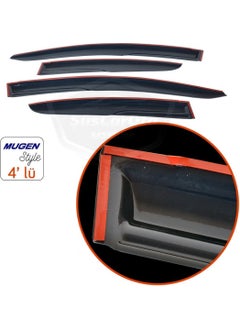 ŞüsCarOto Aksesuar ŞüsCarAuto Accessory Peugeot 308 2007-2013 Compatible Mugen Windshield Spoiler Set Piano Black 4-Piece  - Image 2
