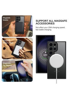 KENSUO for Samsung S25 Ultra Case, Compatible with MagSafe, Magnetic Translucent Matte Back Shockproof Cover with Strong Magnet, Slim Thin Full Protection Phone Case for Galaxy S25 Ultra 5G (Black)  - Image 2