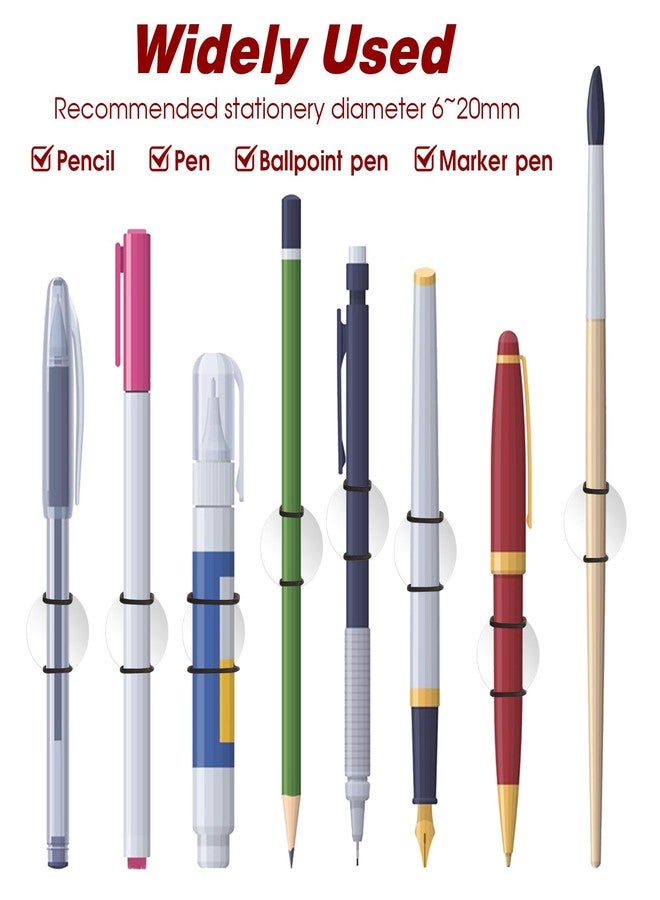 Jeffdad Magnetic Pen Pencil Holder - 4 Pcs Silicone Adjustable Holder for Refrigerator, Whiteboards, Office White Pen Holder (Black) - Image 4