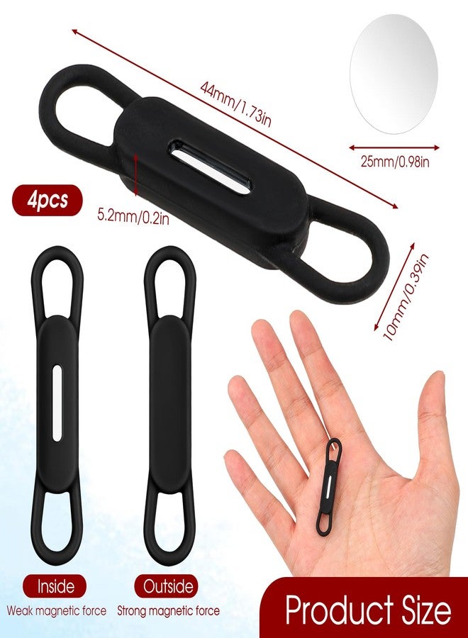 Jeffdad Magnetic Pen Pencil Holder - 4 Pcs Silicone Adjustable Holder for Refrigerator, Whiteboards, Office White Pen Holder (Black) - Image 3
