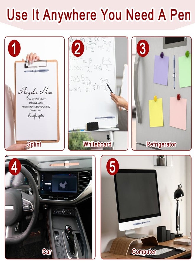 Jeffdad Magnetic Pen Pencil Holder - 4 Pcs Silicone Adjustable Holder for Refrigerator, Whiteboards, Office White Pen Holder (Black) - Image 5