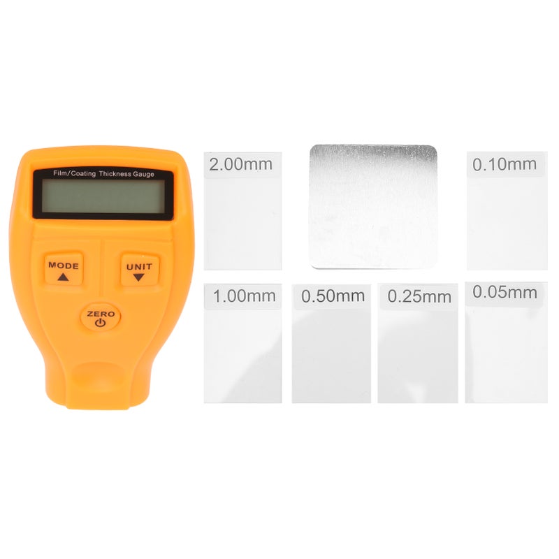 Coating Thickness Gauge Yellow: Auto Mode No Calibration Required, High Quality Durable Material, Portable Design - Thickness Tester for Automotive Paint Coating Measurement - Image 1