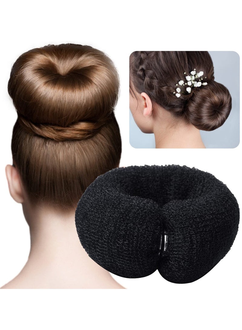 بونيتو 3 قطع حلقات شعر سحرية، أداة لف الشعر السحرية، صانع كعكة الشعر، مشبك شعر إسفنجي ذاتي الصنع، إكسسوارات الشعر على شكل كعكة الشعر (أسود + بيج + كاكي) - Image 2