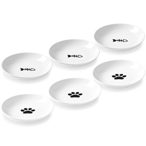 Kitwinney Ceramic Elevated Cat Bowls - Whisker Friendly, Anti-Vomiting Cat Food Plate, Stylish, Safe and Hygienic (Fishboon, 1 Pack) - Image 1