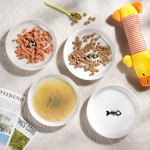 Kitwinney Ceramic Elevated Cat Bowls - Whisker Friendly, Anti-Vomiting Cat Food Plate, Stylish, Safe and Hygienic (Fishboon, 1 Pack) - Image 5