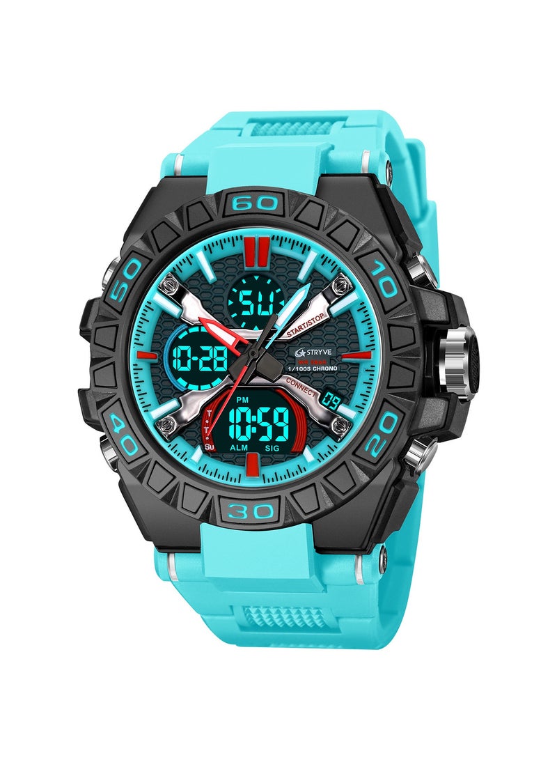 STRYVE Young Men's Stylish Sporty Style with Colorful Luminous Digital Waterproof Multifunctional Watch - Image 1