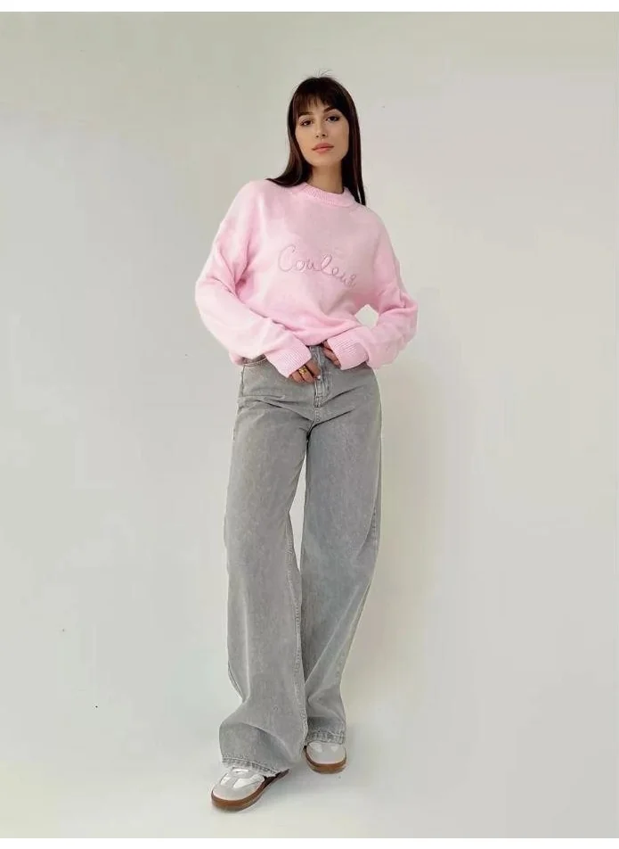 Modatalika Trend Women New Season Women's Crew Neck Sports Oversize Knitwear
