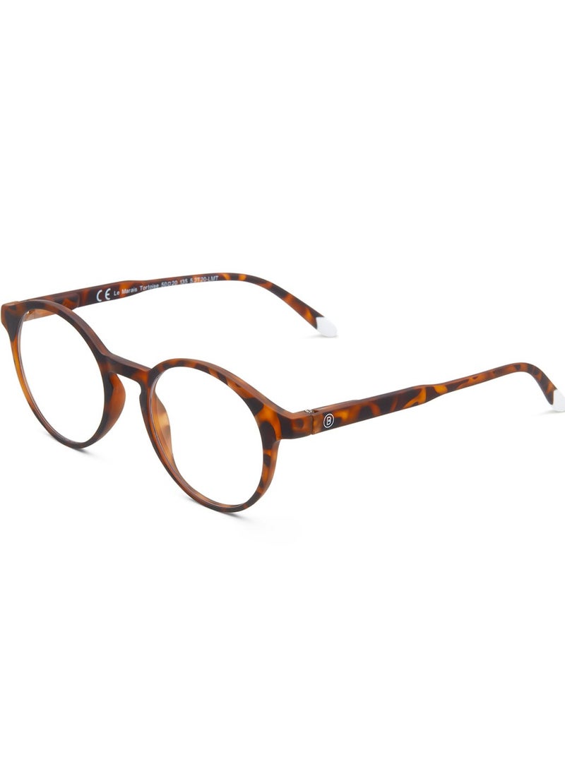 BARNER - BARNER: BLUE LIGHT Blocking Glasses for Men and Women. Computer Glasses, Screen Glasses. Gaming Glasses. Neutral Lenses. Le Marais - Round Frame | Color: Tortoise - Image 1
