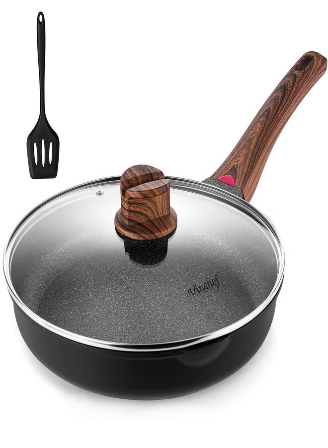 Vinchef Nonstick Frying Pan Anti Scratch,9.5 Inch Skillet Cast Aluminum Cookware, Induction Compatible Black - Image 1
