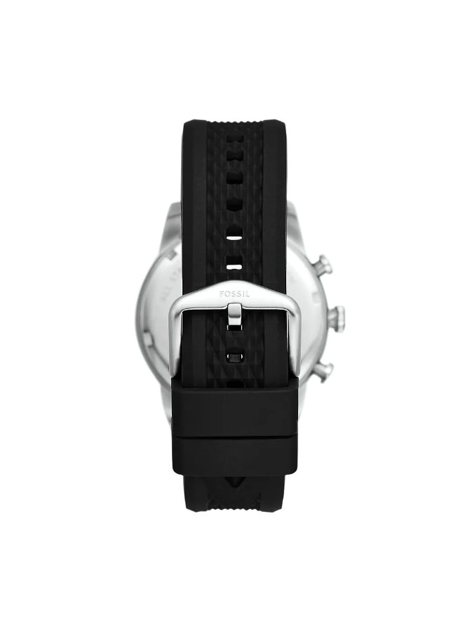 FOSSIL Men Sport Tourer Chronograph Black Silicone Watch FS6044 - 42mm - Image 3