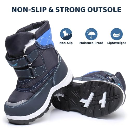 Apakowa New Kid's Boys Winter Snow Boots (Toddler/Little Kid) (12 M US Little Kid, Blue2) - Image 5