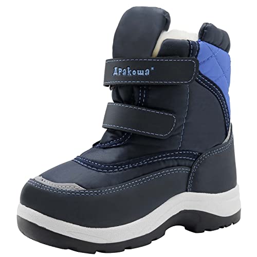 Apakowa New Kid's Boys Winter Snow Boots (Toddler/Little Kid) (12 M US Little Kid, Blue2) - Image 1