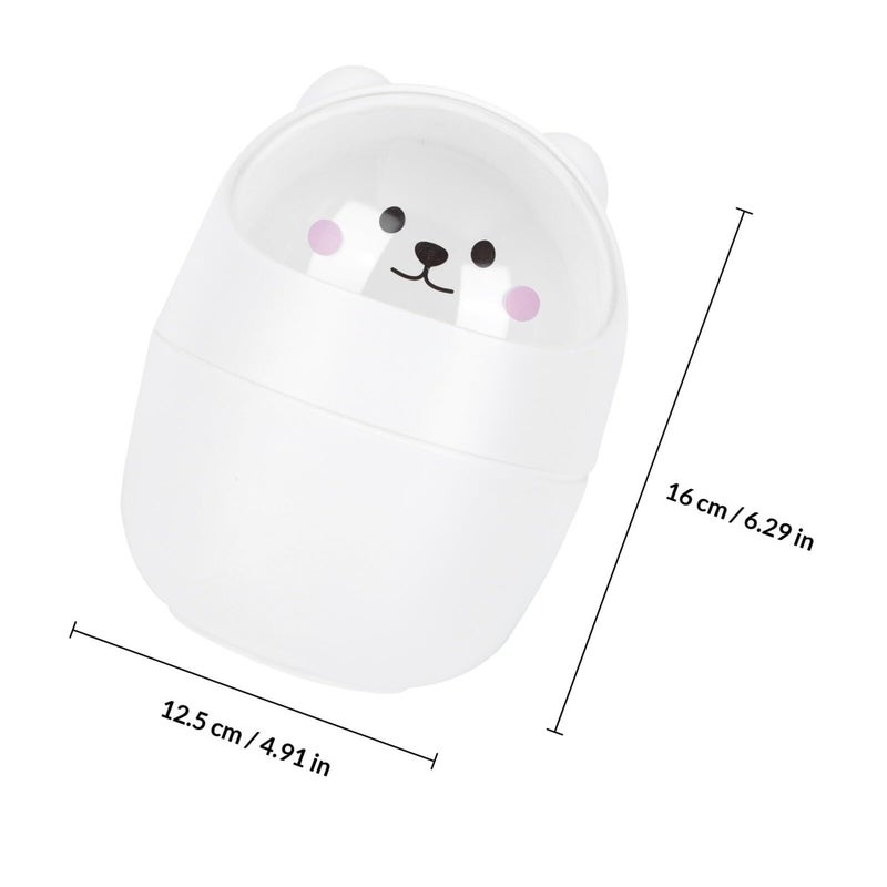Mini Desktop Trash Can With Lid Cute Animal Design Small Wastebasket For Office Dormitory Desk - Image 3