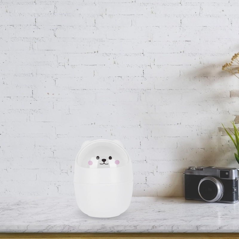 Mini Desktop Trash Can With Lid Cute Animal Design Small Wastebasket For Office Dormitory Desk - Image 4