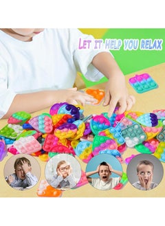 Mr. Penda 40 Pack Mini Pop Fidget Keychain, Kids Party Favors Fidget Toys Bulk, Its Birthday Party Favors for Kids 4+ Year Small Kid, Classroom Prizes Fidgets It Bubbles Poppers (Random Color)  - Image 2