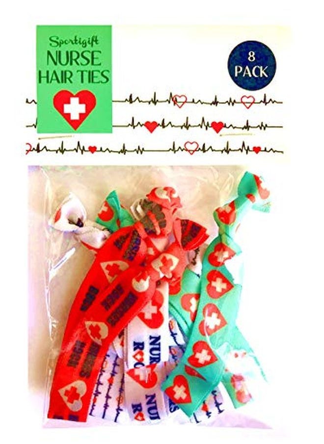 Sportigift - 8 Piece Nursing Hair Elastic Set Great Gift Accessories For Nurses, Women, Girls, Teachers, Nursing School Classmates, Appreciation Week, Graduation, Colleagues And Friends Made In The Usa - Image 1