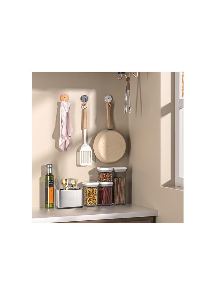 CYEER Stainless Steel Cutlery Holder, 18 x 8.6 x 13 cm, Tableware Rack, Cutlery Basket, Metal Kitchen Utensil Holder for Chopsticks, Spoons, Knives and Forks - Image 2
