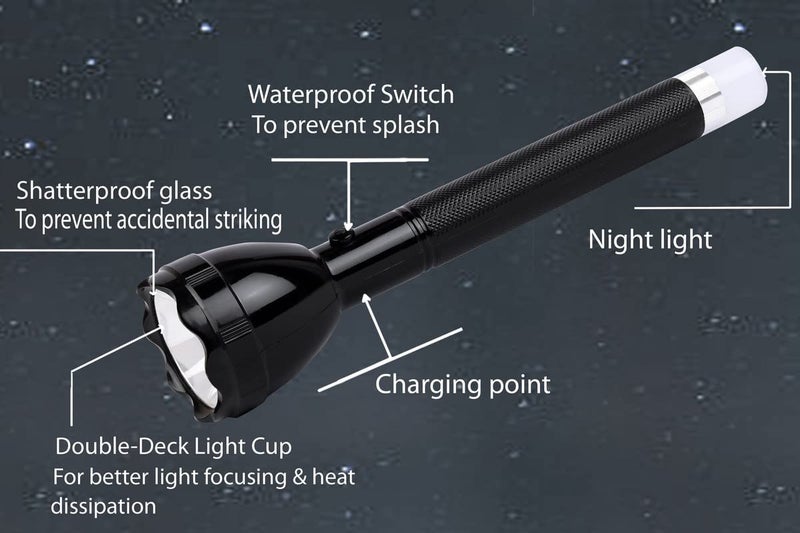 Care4 Care 4 70W Torch Long Press for Blinker New 2in1 1000M Long Range Beam 4 Modes Waterproof Re charg eable Penlight Waterproof Light Led Flashlight Torch (Black : Re Charge able) - Image 2