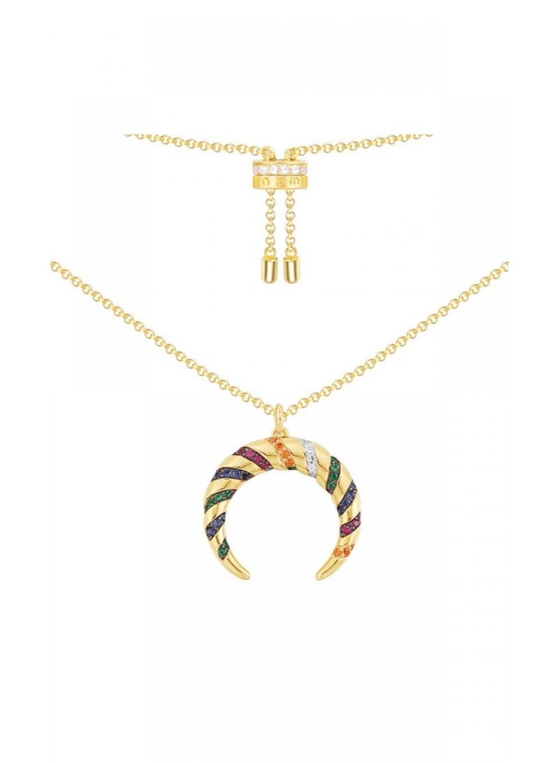 قلادة هلال قبلية متعددة الألوان