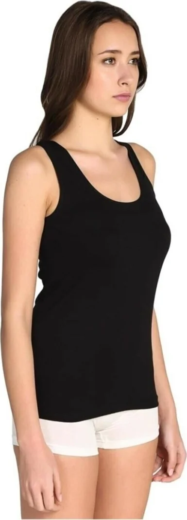 Arma Yıldız Arma Star Women's Black Ribbed Wide Strap Undershirt 6 Pack