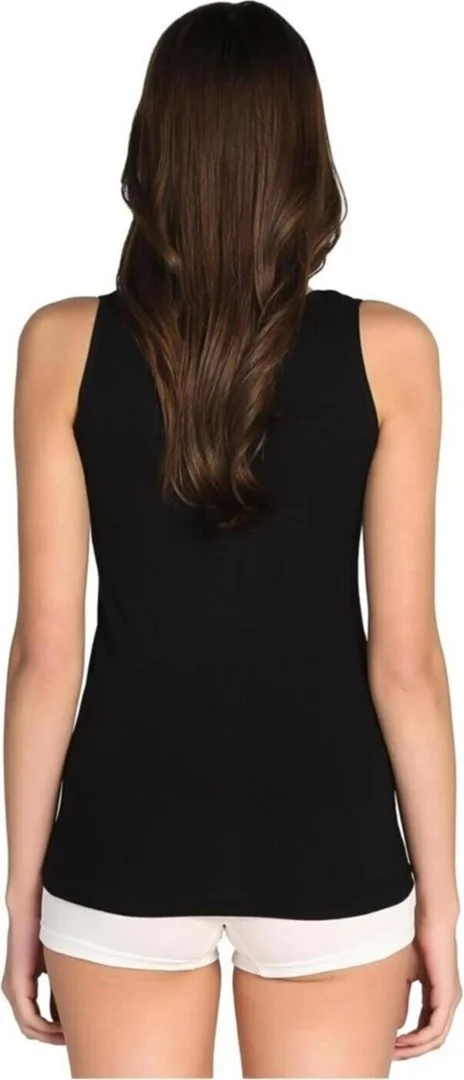 Arma Yıldız Arma Star Women's Black Ribbed Wide Strap Undershirt 6 Pack