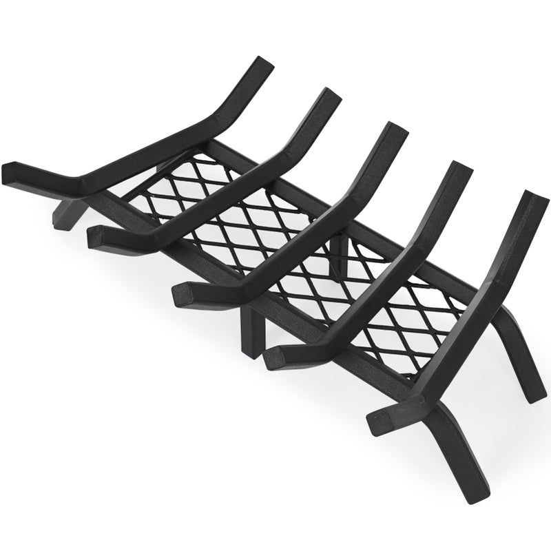 G GOOD GAIN Fireplace Grate with Ember Retainer 20 Heavy Duty Steel Indoor Chimney Hearth Wood Stove Burning Rack Holder12 Bar Fire Place Asseccories for Outdoor Fire Pits Camping