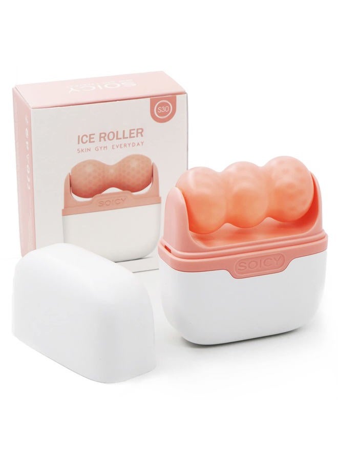Leeshine Ice Roller for Face and Eyes - Facial Skin Care Tools with 2 in 1 Face Roller and Travel Case, Self Care Gift for Men Women (Pink) - Image 1