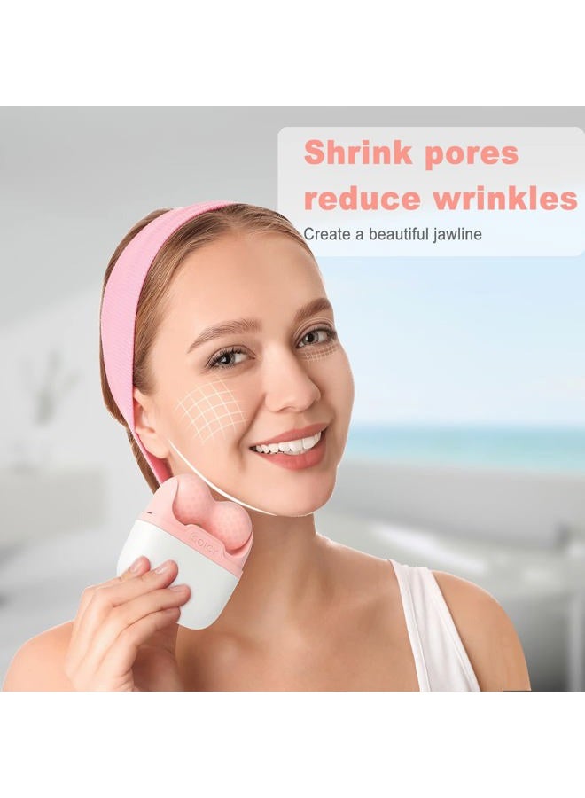 Leeshine Ice Roller for Face and Eyes - Facial Skin Care Tools with 2 in 1 Face Roller and Travel Case, Self Care Gift for Men Women (Pink) - Image 3