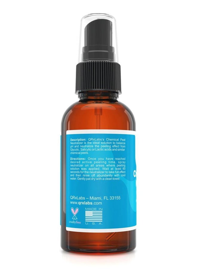 QRxLabs - Chemical Peel Neutralizer - Skin pH Balancer for Salicylic, Lactic & Glycolic Acid - Post Peel Spray - 2 Fl Oz Face Neutralizer - Image 1