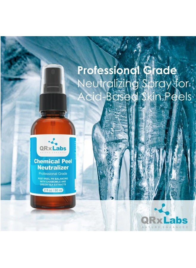 QRxLabs - Chemical Peel Neutralizer - Skin pH Balancer for Salicylic, Lactic & Glycolic Acid - Post Peel Spray - 2 Fl Oz Face Neutralizer - Image 1