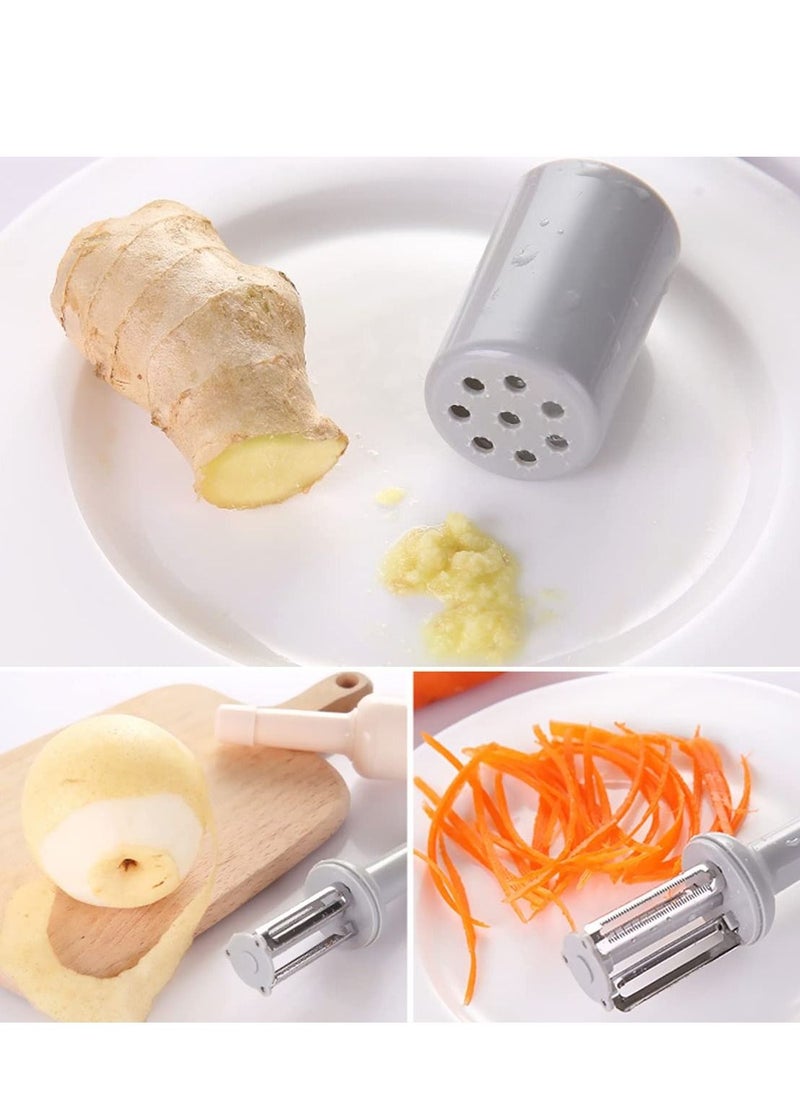 Y&D 4 in 1vegetable Peeler Stainless Steel, 2 Pcs Fruit Professional Multifunction, Potato Grater Peeling Knife with Plastic Handle for Making Delicious Salads Vegetarian Noodles Scraper  - Image 3