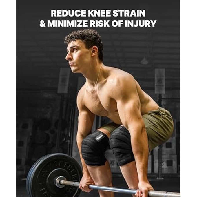 DMoose  Knee Wraps For Weightlifting, Powerlifting, Deadlifting, Bodybuilding, And Gym Workouts, 78 Inches Length (Pair), Reinforced Fastening Knee Wraps For Men And Women - Image 2