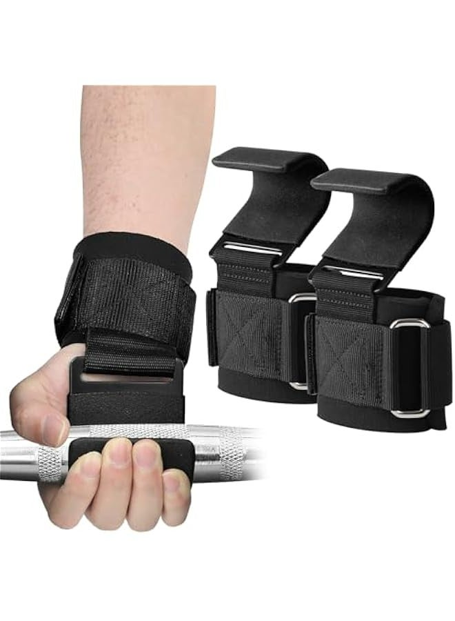 Pair of Weight Lifting Hooks for Deadlifts, Pull Ups, and Shrugs - Heavy Duty Wrist Straps with Hand Grip Support, Gym Gloves for Men and Women - Image 1