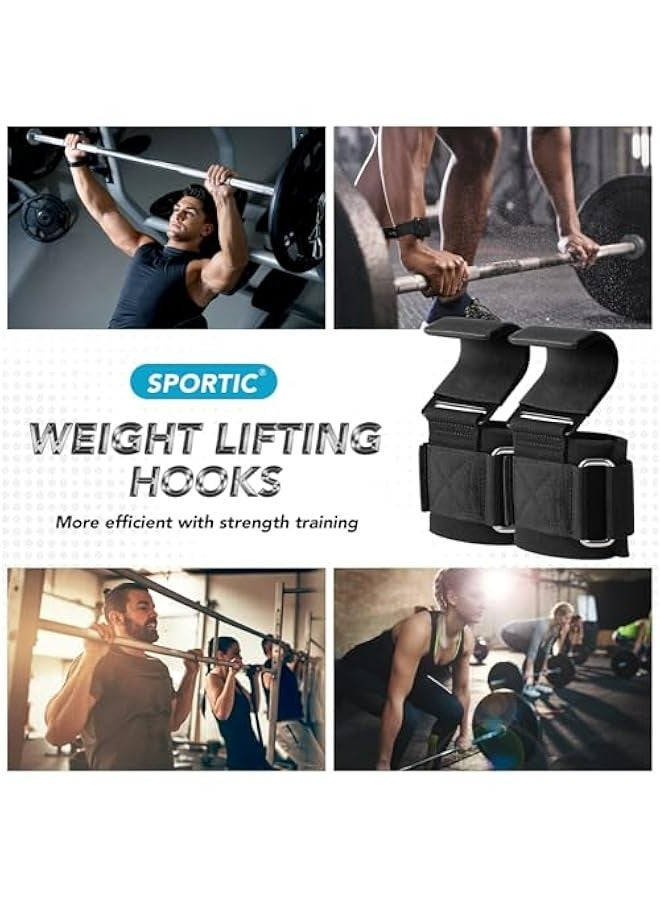 Pair of Weight Lifting Hooks for Deadlifts, Pull Ups, and Shrugs - Heavy Duty Wrist Straps with Hand Grip Support, Gym Gloves for Men and Women - Image 5