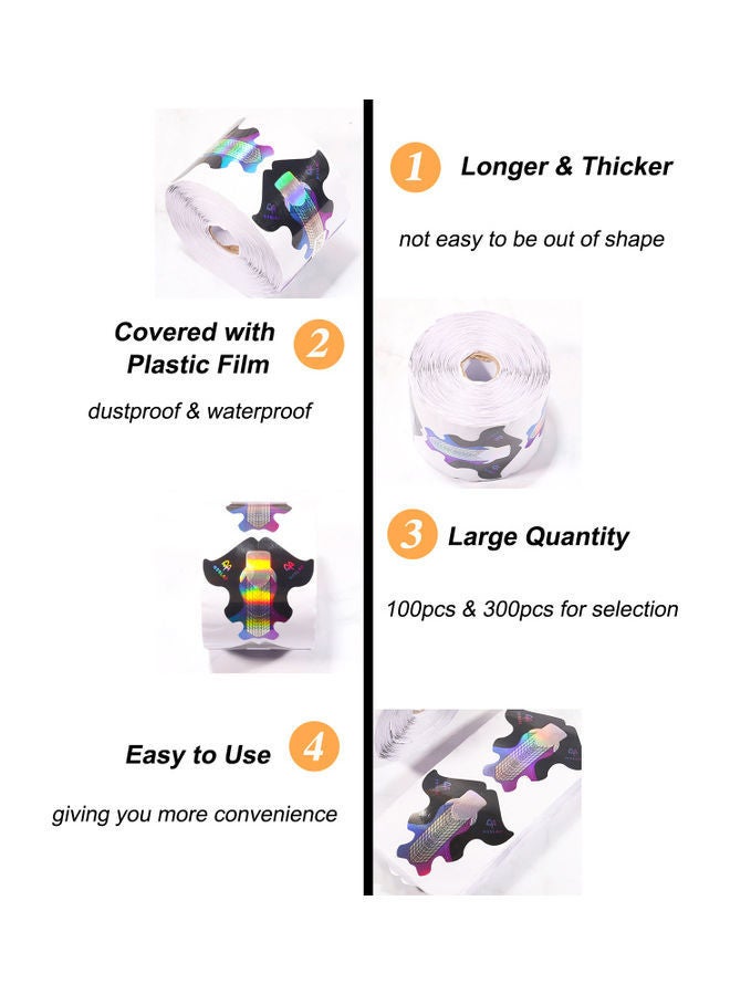 NIBEMINENT 300-Piece Nails Art Tips Stickers Multicolour - Image 4