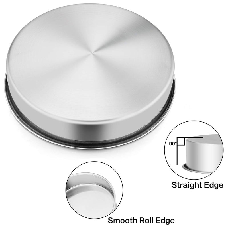 P&P CHEF 11 Inch Cake Pan Set Of 4  P&P Chef Stainless Steel Large Round Baking Pans  For Birthday Wedding Thanksgiving  Non Toxic & Healthy  One-Piece Construction & Straight Sided  Mirror Finish & Easy Clean - Image 4