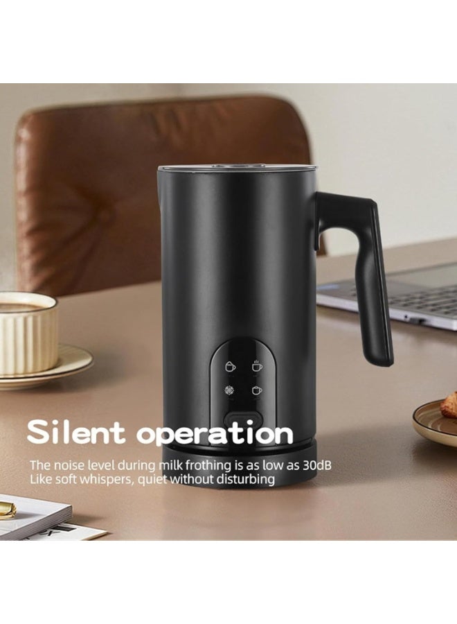 Electric Milk Frother, 4-in-1 Electric Milk Steamer, 400W Non-Stick Interior, Quiet Fast Heating, 350ml Automatic Warm and Cold Foam Frother for Coffee, Hot Chocolate, Latte, Cappuccinos, Black - Image 2