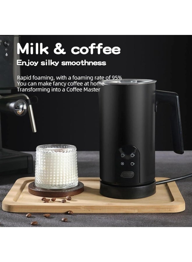 Electric Milk Frother, 4-in-1 Electric Milk Steamer, 400W Non-Stick Interior, Quiet Fast Heating, 350ml Automatic Warm and Cold Foam Frother for Coffee, Hot Chocolate, Latte, Cappuccinos, Black - Image 5