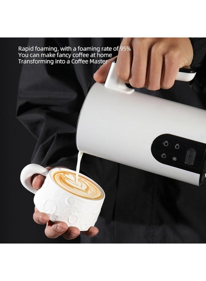 Electric Milk Frother, 4-in-1 Electric Milk Steamer, 400W Non-Stick Interior, Quiet Fast Heating, 350ml Automatic Warm and Cold Foam Frother for Coffee, Hot Chocolate, Latte, Cappuccinos, Black - Image 4