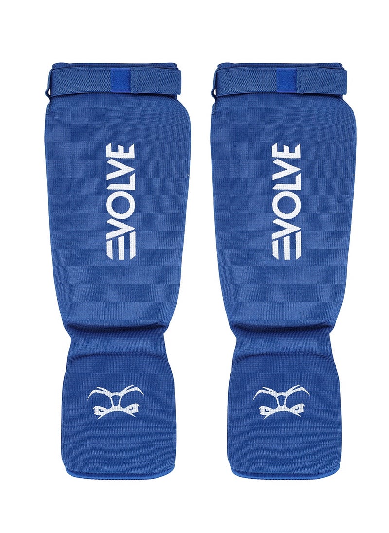 Evolve Evolve Shin Guards | Lightweight and Breathable Padded Martial Art Shin and Instep Guards for Sparring Kickboxing MMA Boxing Muay Thai Karate  - Image 1