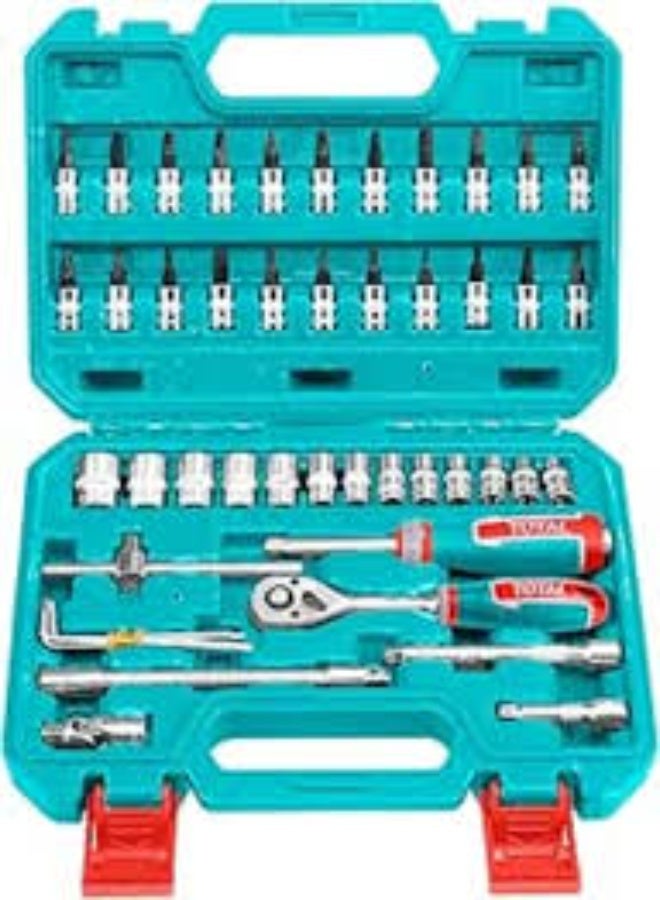 TOTAL 1/4" Socket Set – 46 Pieces - Image 1