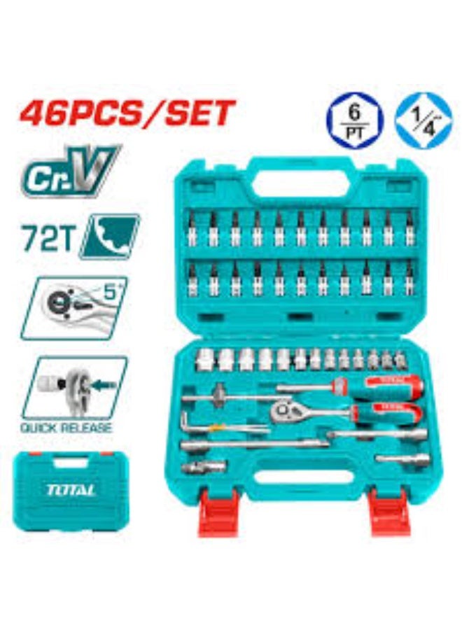 TOTAL 1/4" Socket Set – 46 Pieces - Image 3