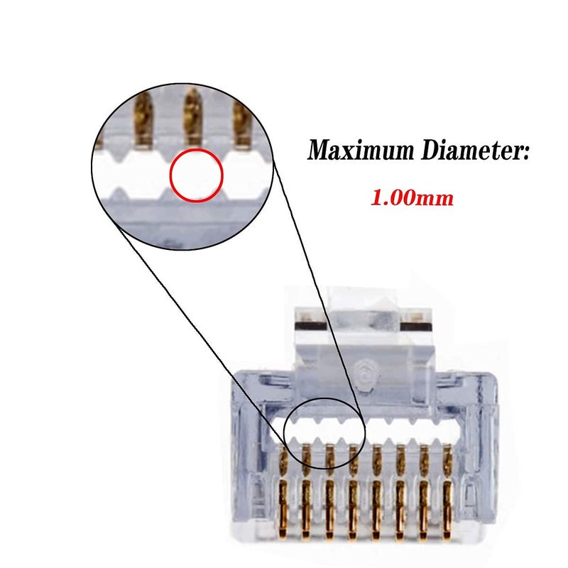 SETH ENTERPRISES RJ45 Pass Through Transparent Connectors 100pcs pack - Image 3