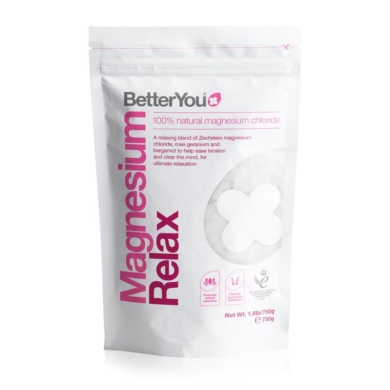 BetterYou Magnesium Relax Bath Flakes - Body Recovery Bath Salts with Magnesium - For Skin Health & Sore Muscle Relief - With Essential Oils - 1.6 lb - Image 1