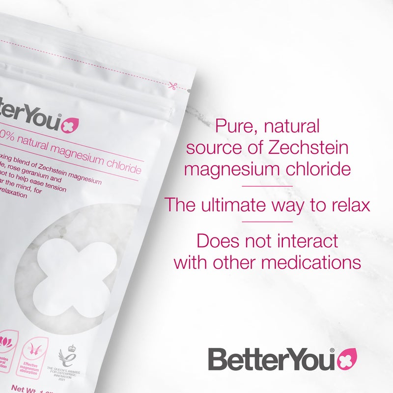 BetterYou Magnesium Relax Bath Flakes - Body Recovery Bath Salts with Magnesium - For Skin Health & Sore Muscle Relief - With Essential Oils - 1.6 lb - Image 5