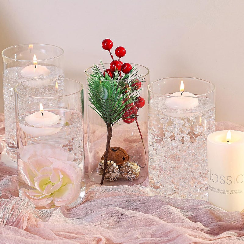 TBWIND 12pcs Glass Cylinder Vases for Centerpieces, 6 Inch Clear Flower Vases for Wedding Decorations and Indoor Home Decor, Hurricane Candle Holder for Table Shelf, Party - Image 4