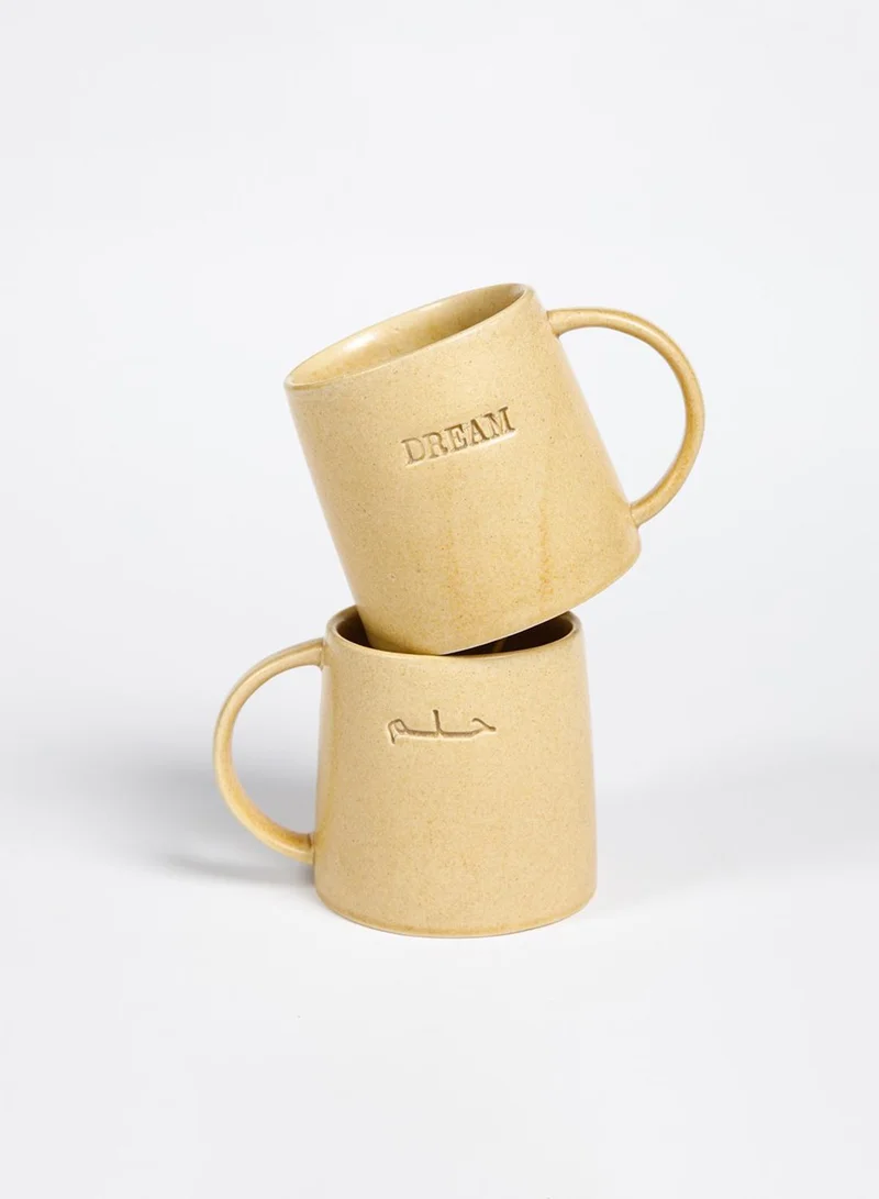 Curate Home Affirmation Coffee Mugs - Helm/ Dream  - Set of 2