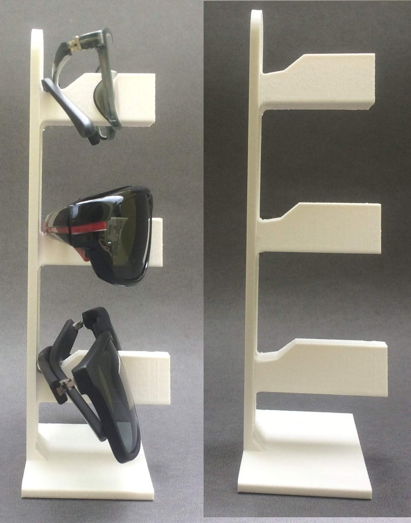 makerV Men's Spectacle stand Sunglasses organiser Eyeglass holder : Holds 3 Specs: (White) - Image 3